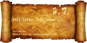 Hübler Tímea névjegykártya